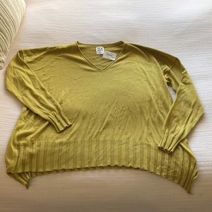 Planet by Lauren G Chartreuse Ribbed Sweater